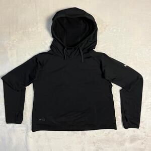 Nike Pro Runners Hoodie Women's M Black Performance Hyperwarm Limitless Pullover